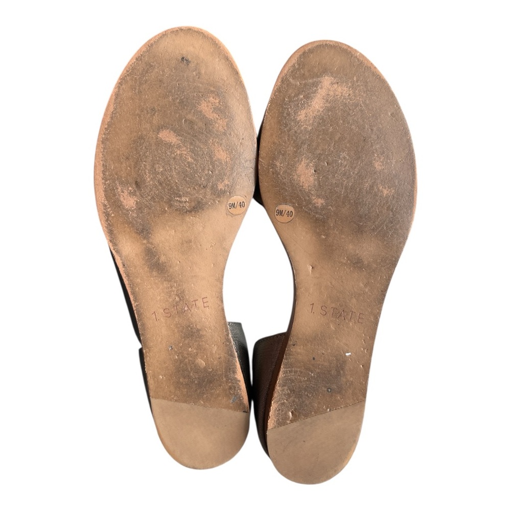 1.STATE Celvin d'Orsay flat sandal in pewter or bronze leather women sz 9 - Picture 3 of 5